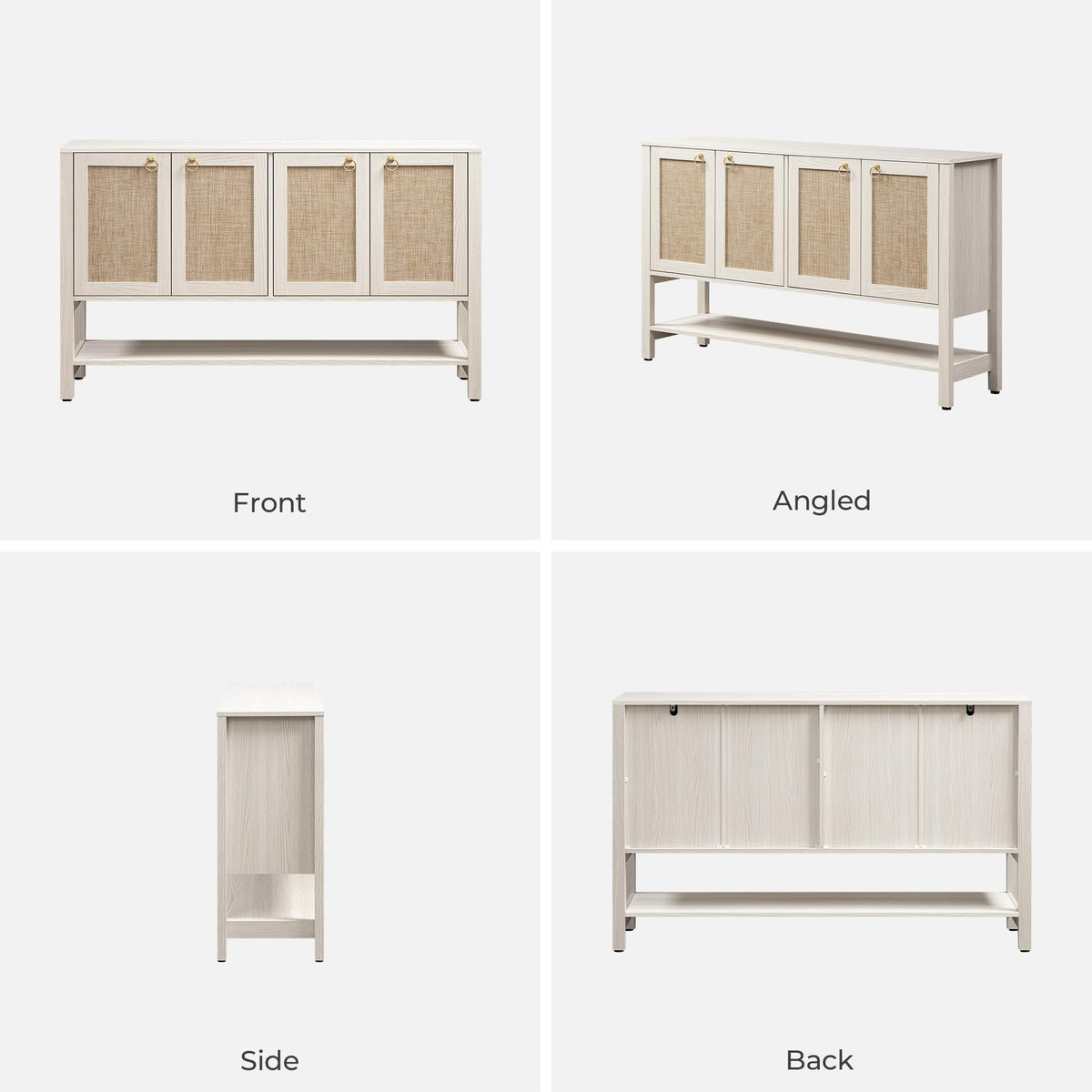 Rattan-Textured Sideboard Cabinet