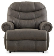 Signature Design by Ashley Camera Time Classic Tufted Faux Leather Zero Wall Recliner, Gray