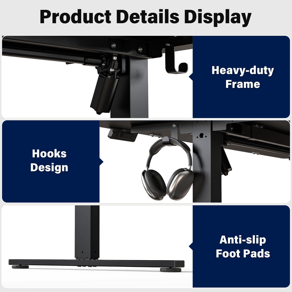 ExaDesk Electric Standing Desk, 63 x 30 Inch, Classic Black