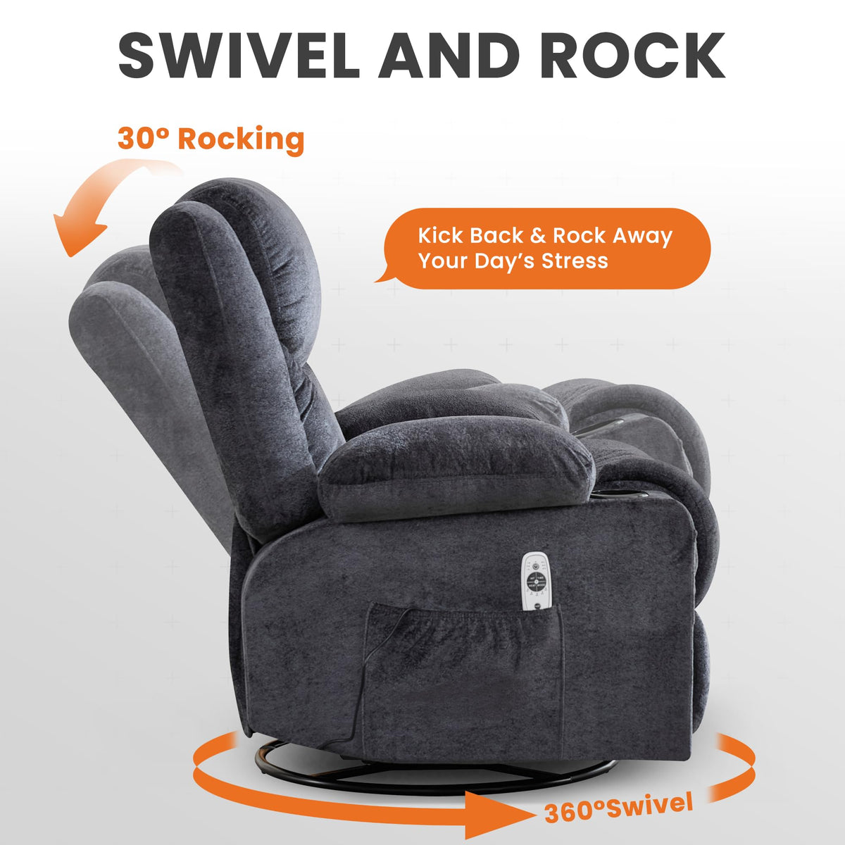 Heated Massage Swivel Recliner