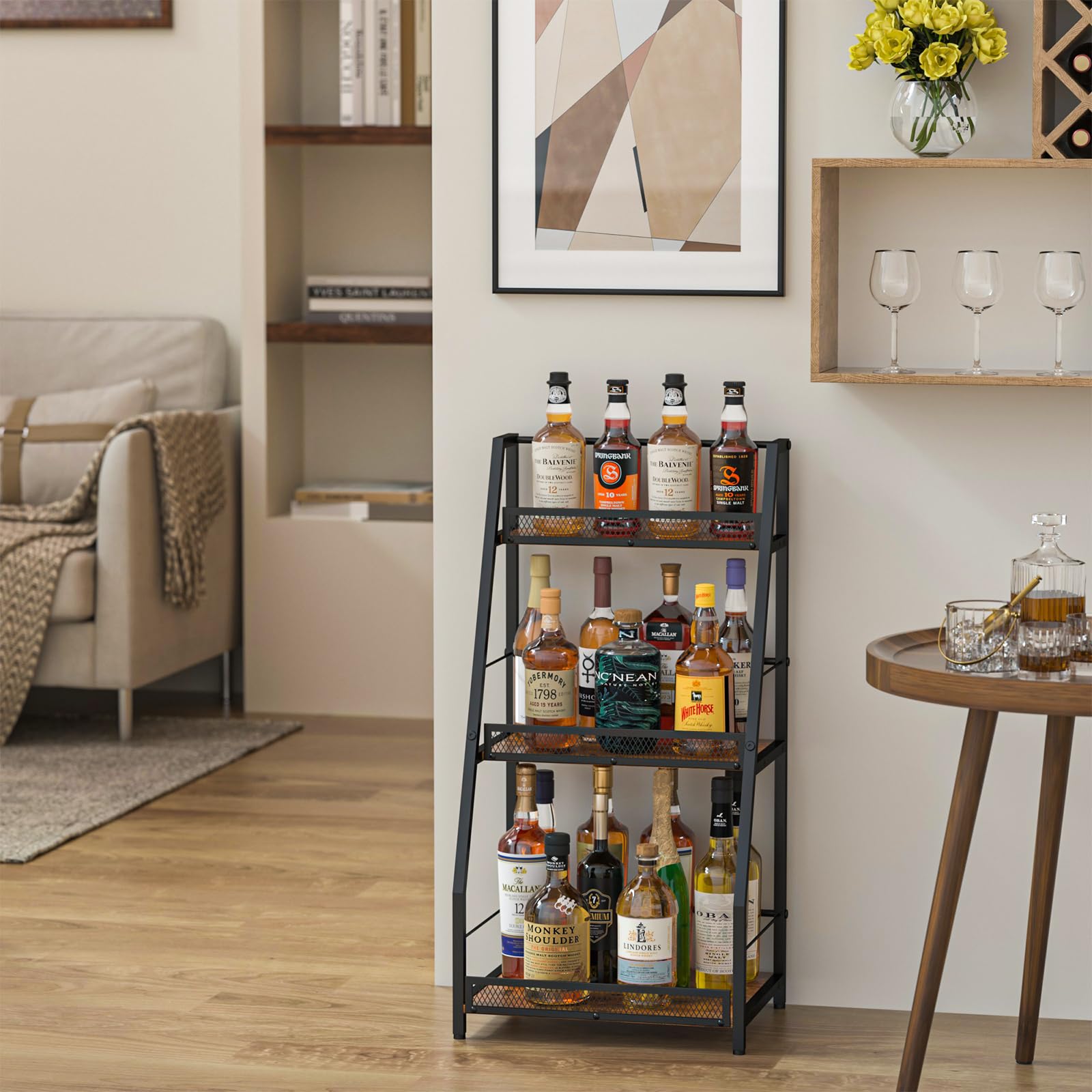 3-Tier Floor Wine & Liquor Rack