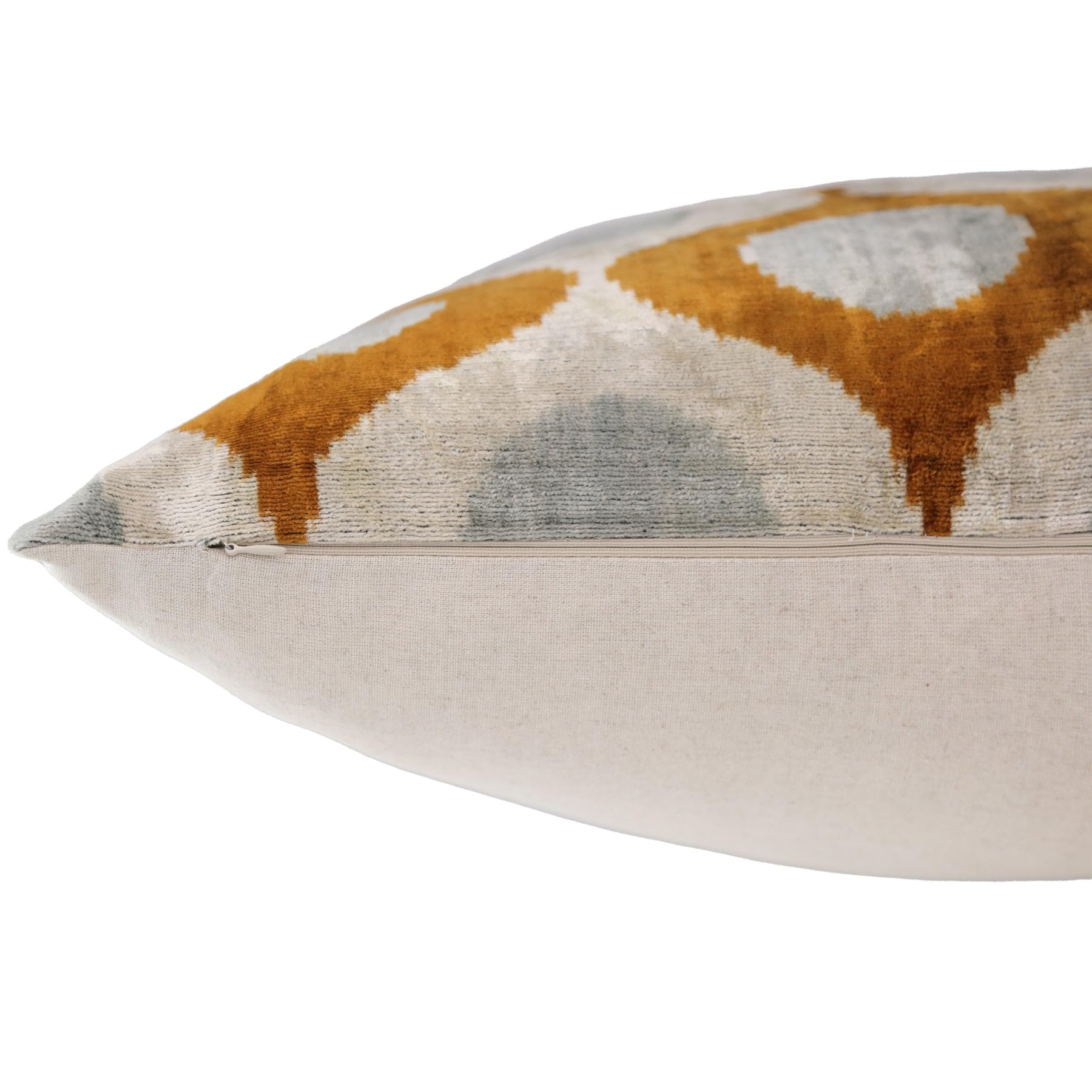 CANVELLO Amber & Gray Circle Velvet Pillow 20x20 – Handcrafted Luxury