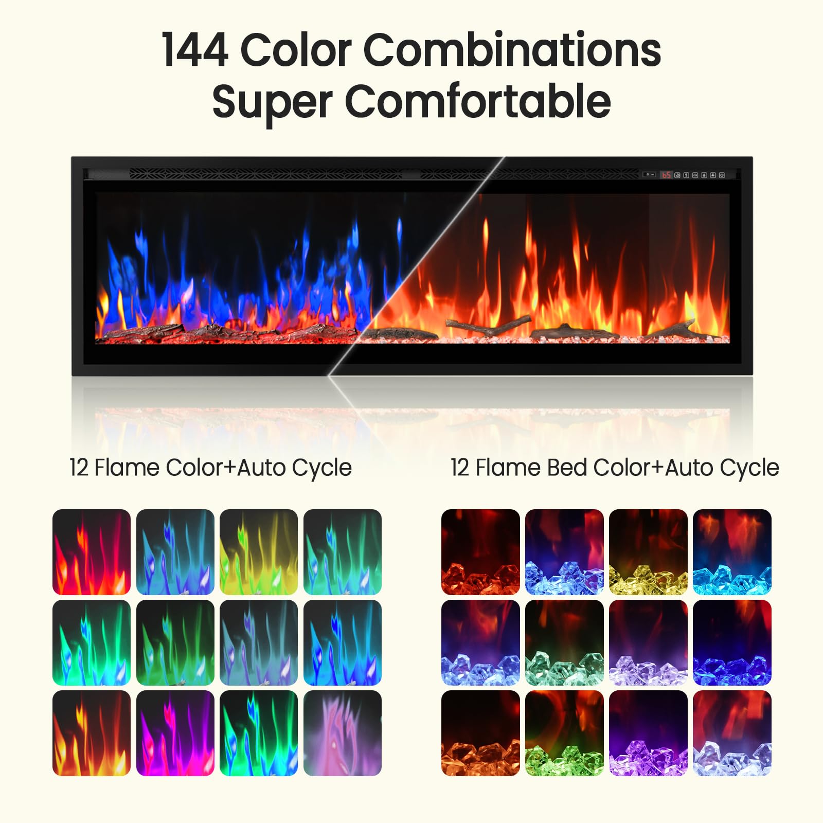 Smart Electric Fireplace – Wall Mount & Recessed