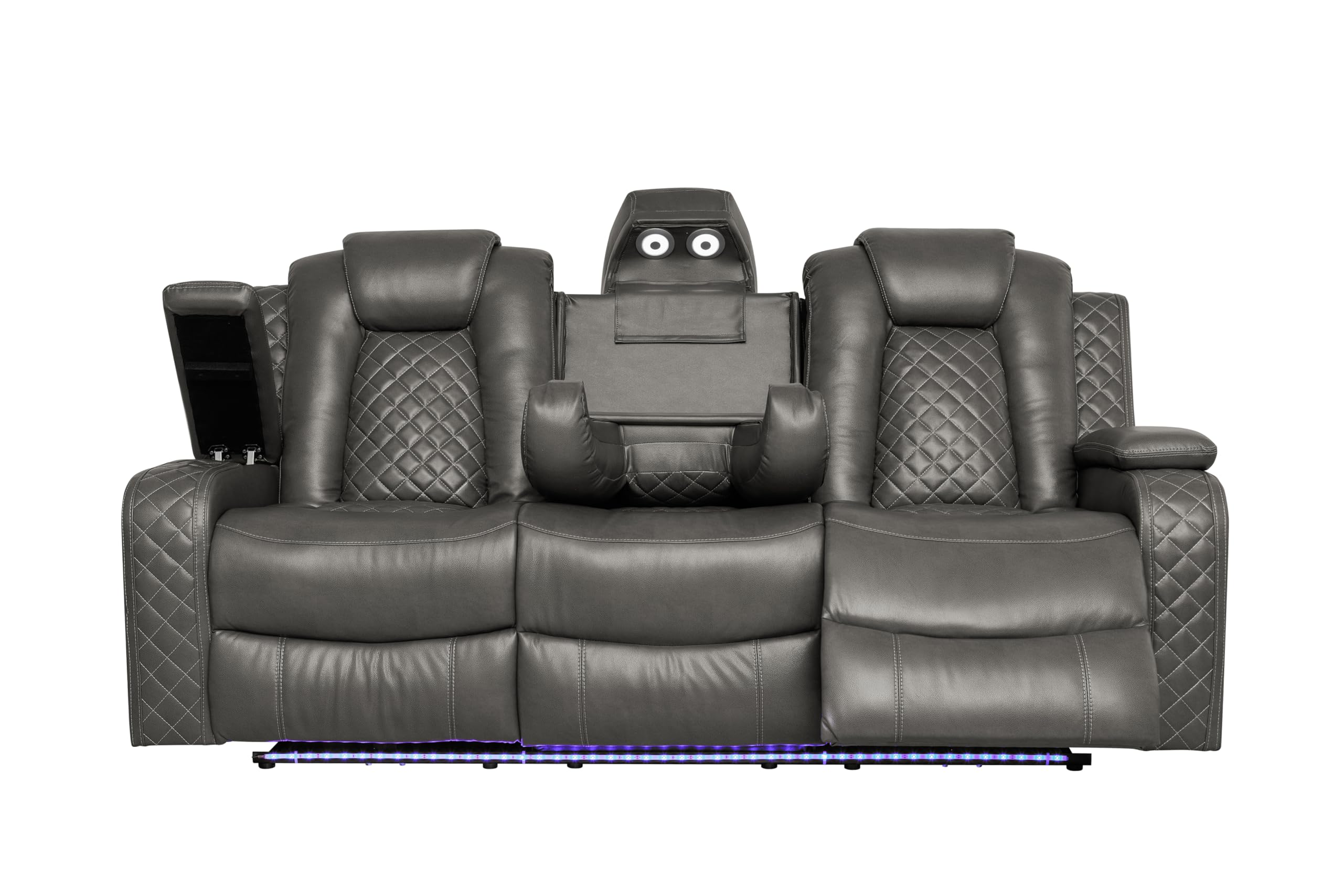 Power Recliner Sofa Set with LED & Bluetooth – 3-Piece