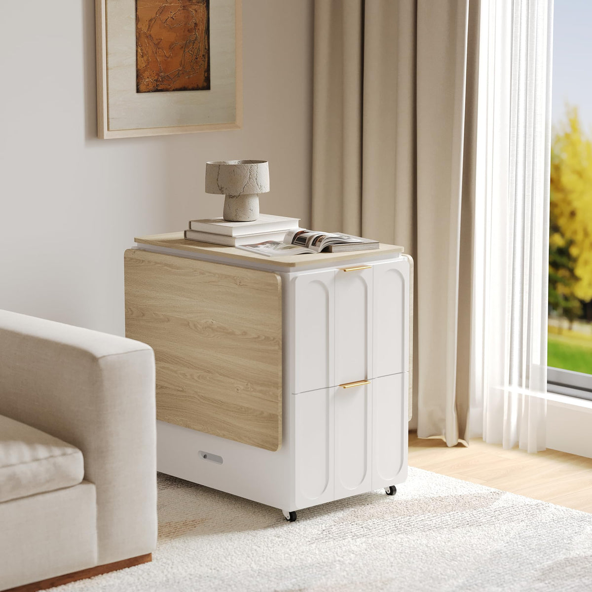 Folding Desk & File Cabinet