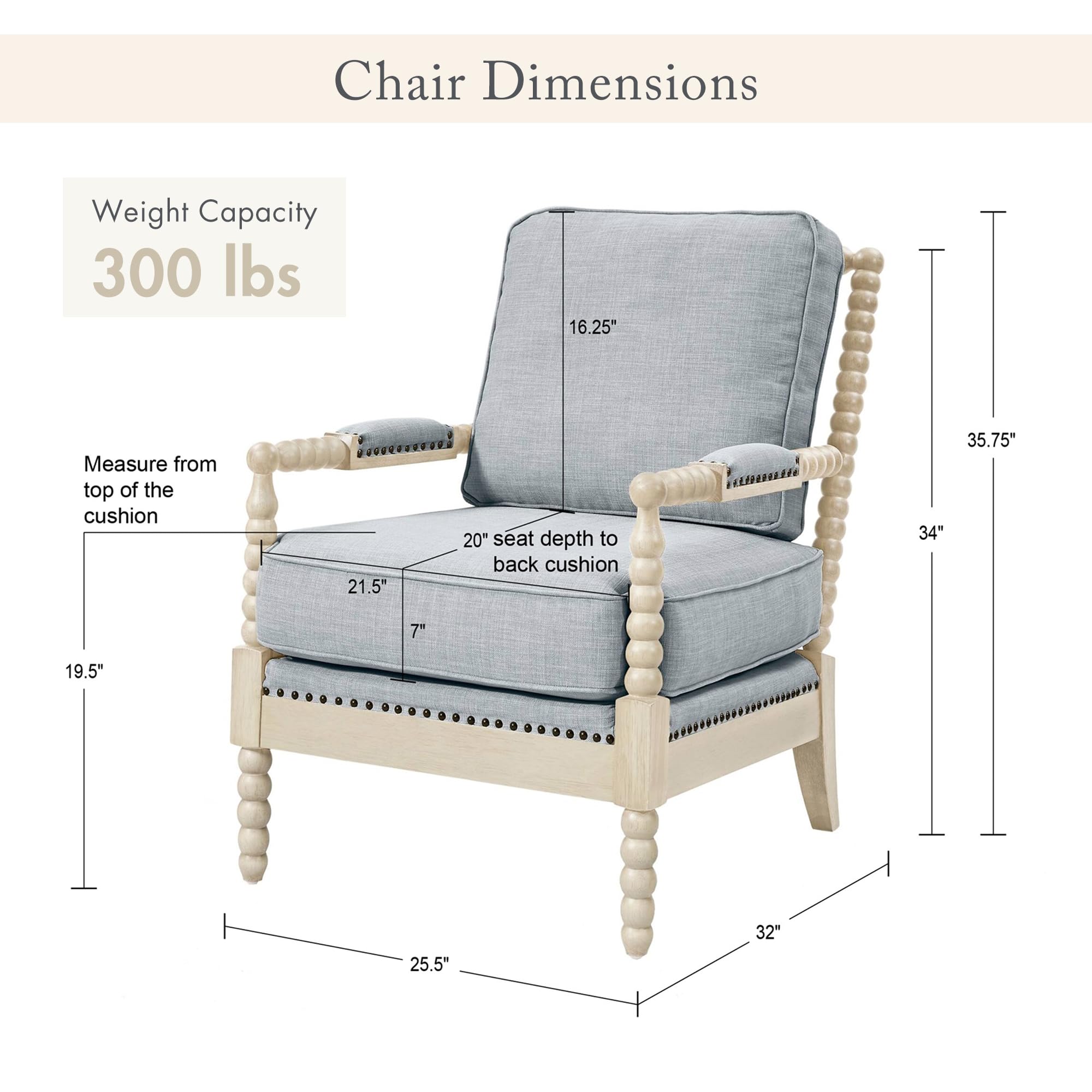 Accent Armchair with Solid Wood Frame