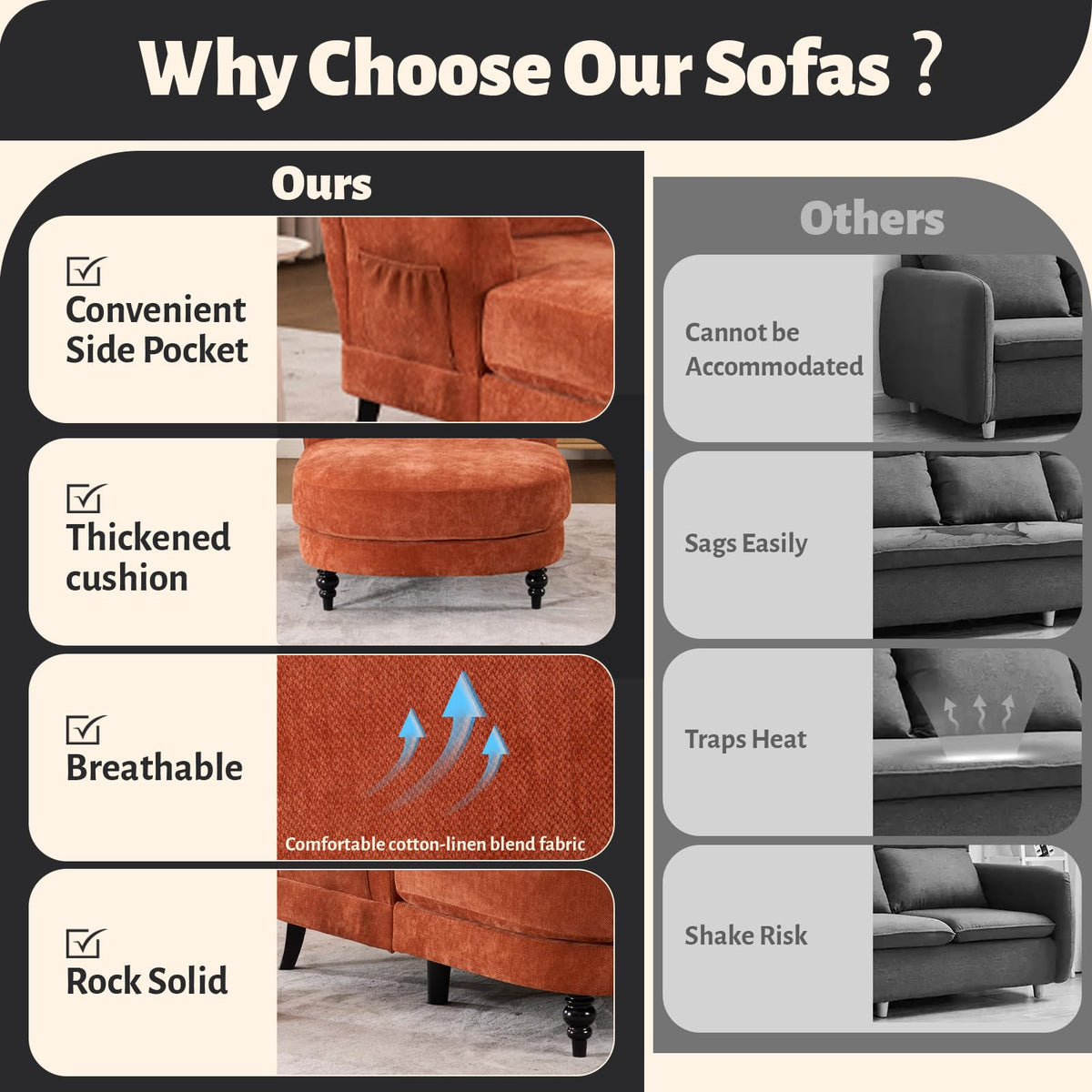 Orange Chenille Chaise Lounge