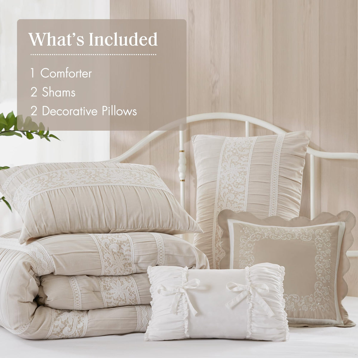 King Farmhouse Comforter Set, 5-Piece
