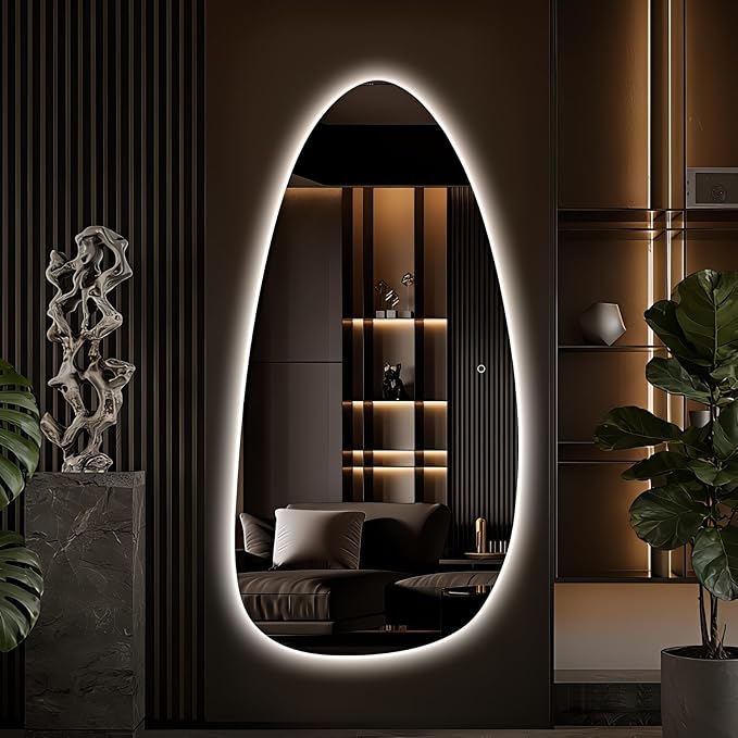 LED Irregular Full-Length Mirror with Lights