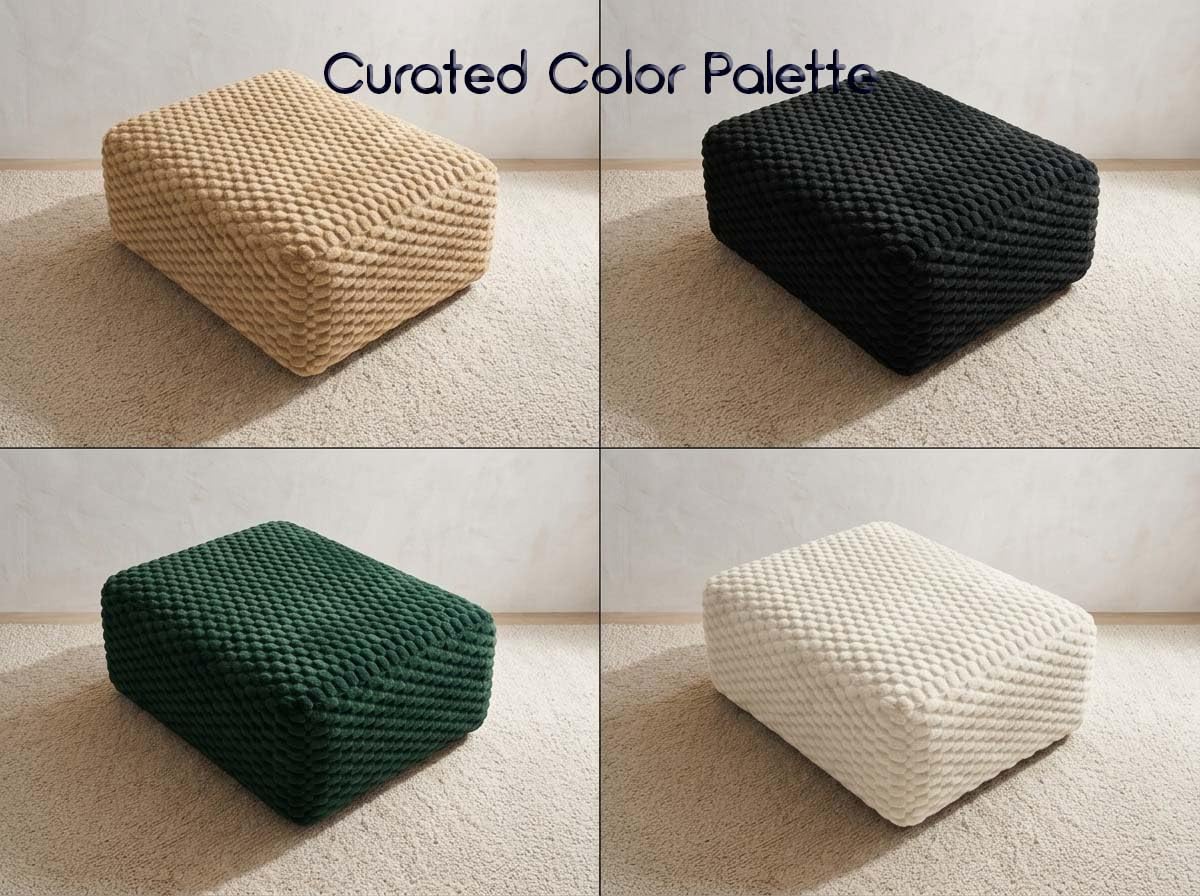 Oversized Chenille Ottoman