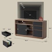 ModernMate 60" File Cabinet with 3 Drawer, Large Storage Sideboard, Filing Cabinet with Built-in Outlet and Adjustable Shelf for Living Room Study Home Office, 15.4" D x 60.2" W x 31.5" H