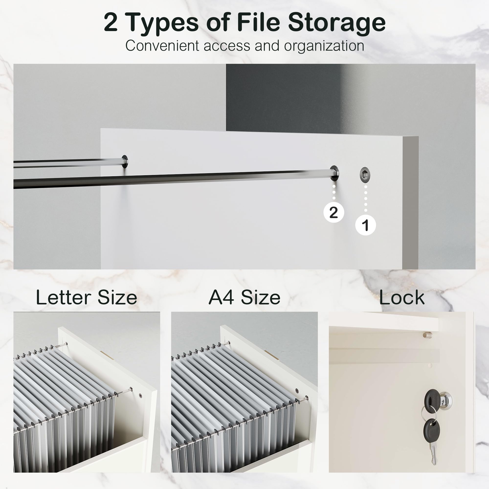 2-Drawer Lateral File Cabinet with Sliding Door
