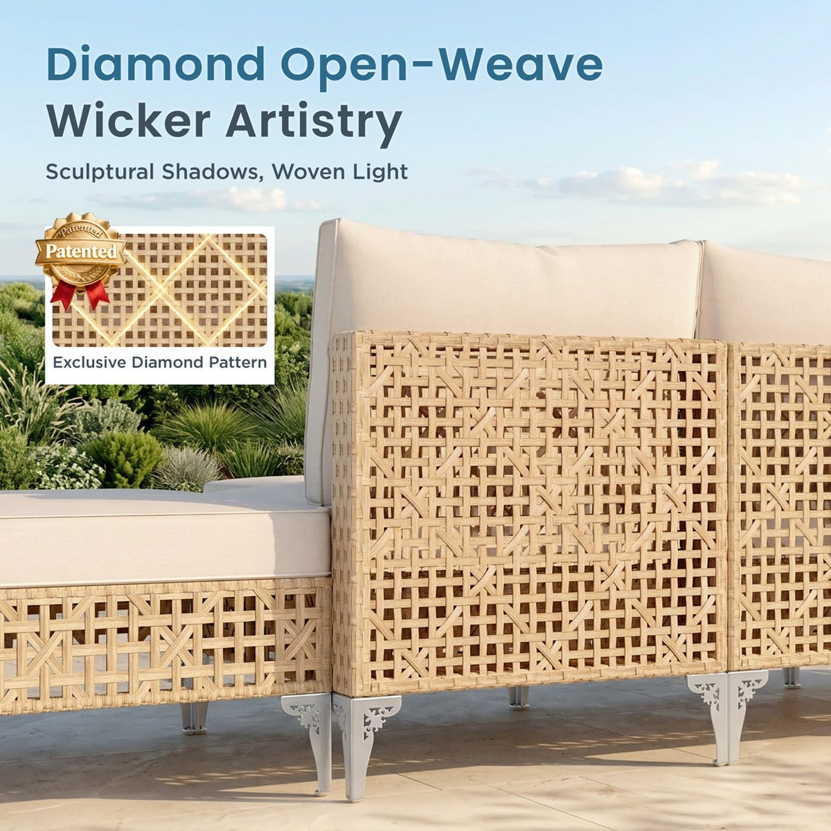 8-Piece Wicker Patio Set with Fire Pit