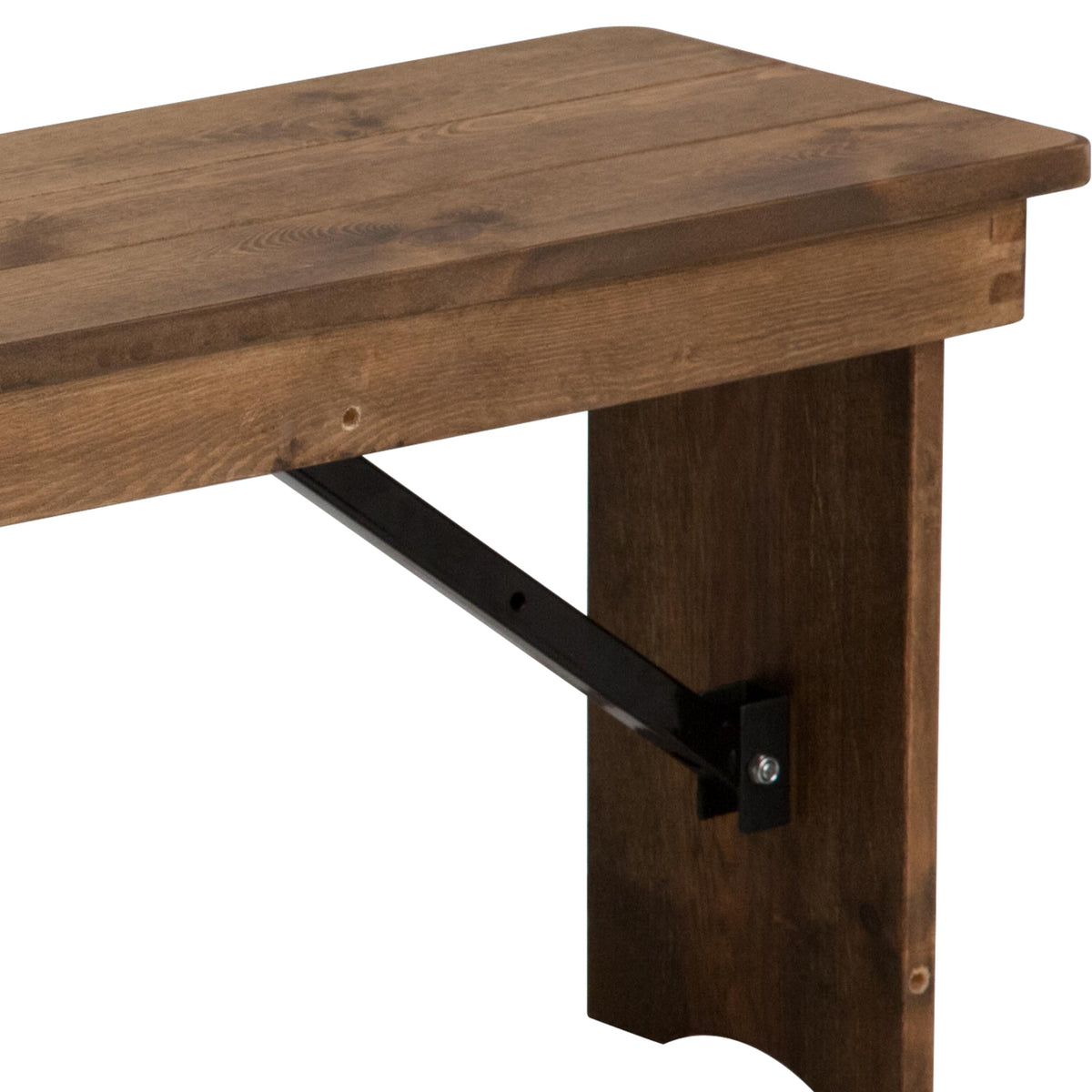 Rustic Pine Folding Dining Bench