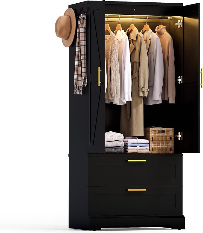 White Wardrobe with Sensor Light