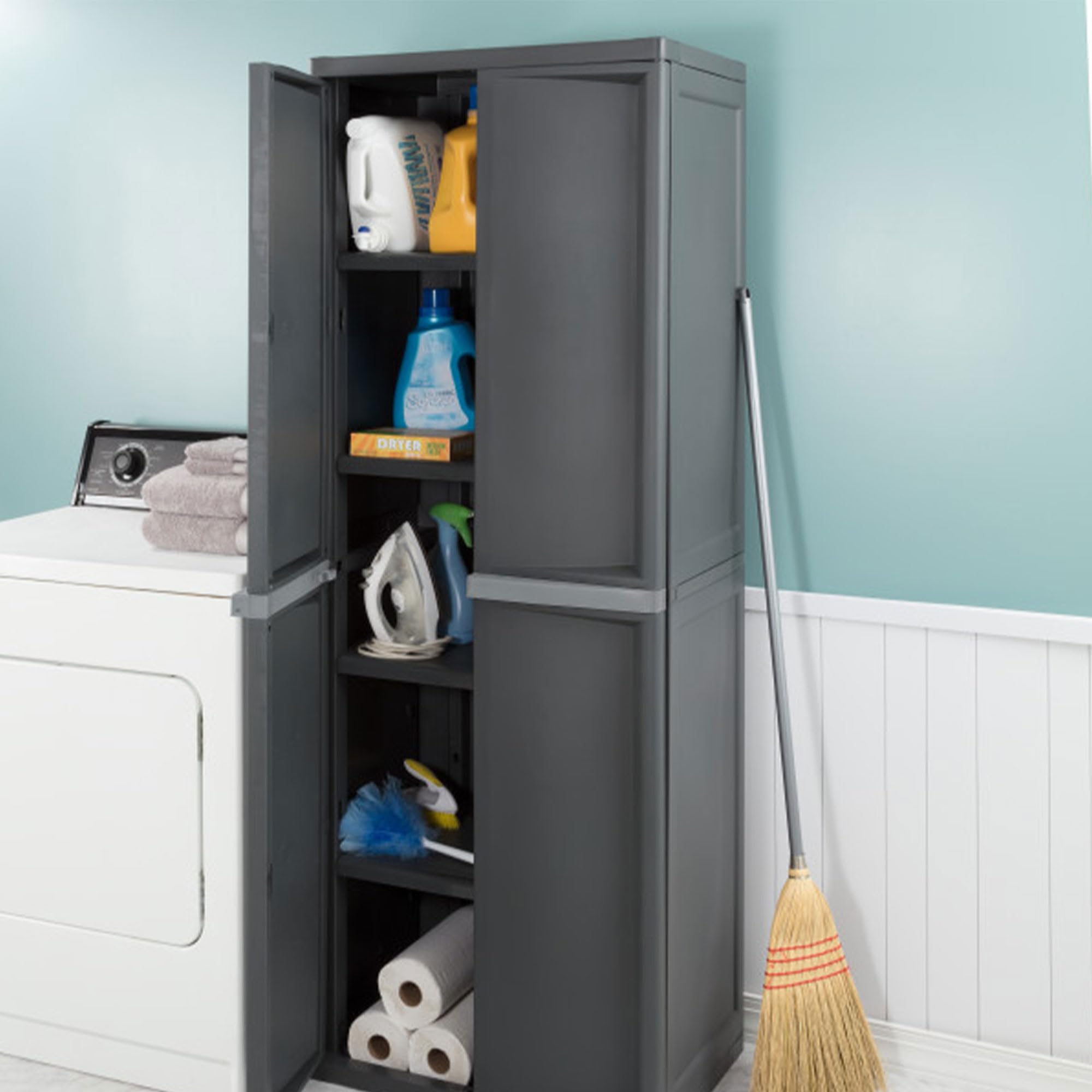 4-Shelf Plastic Storage Cabinet