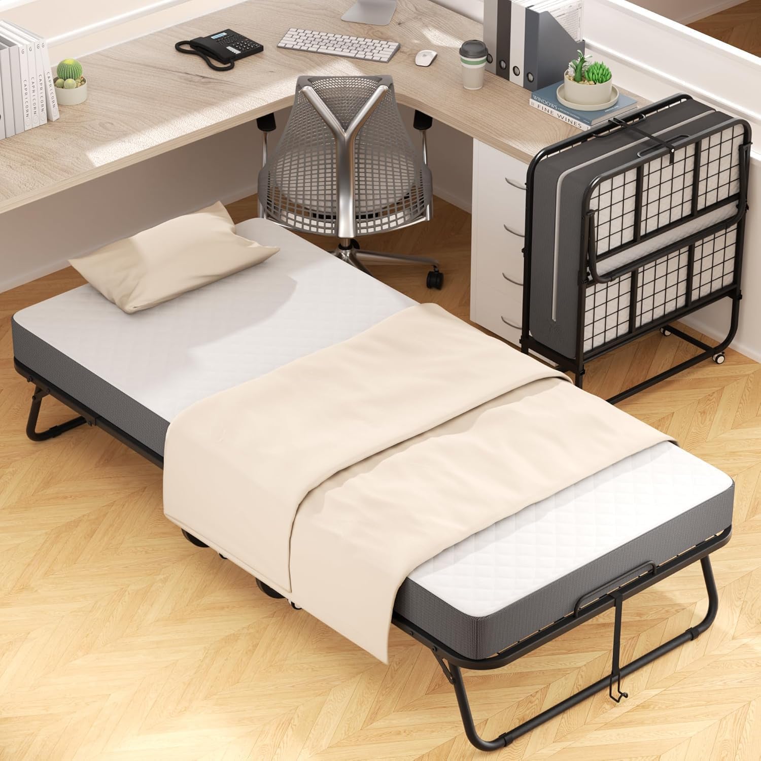 Folding Bed with Memory Foam Mattress