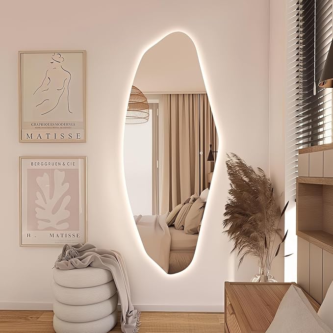 LED Irregular Full-Length Mirror with Lights