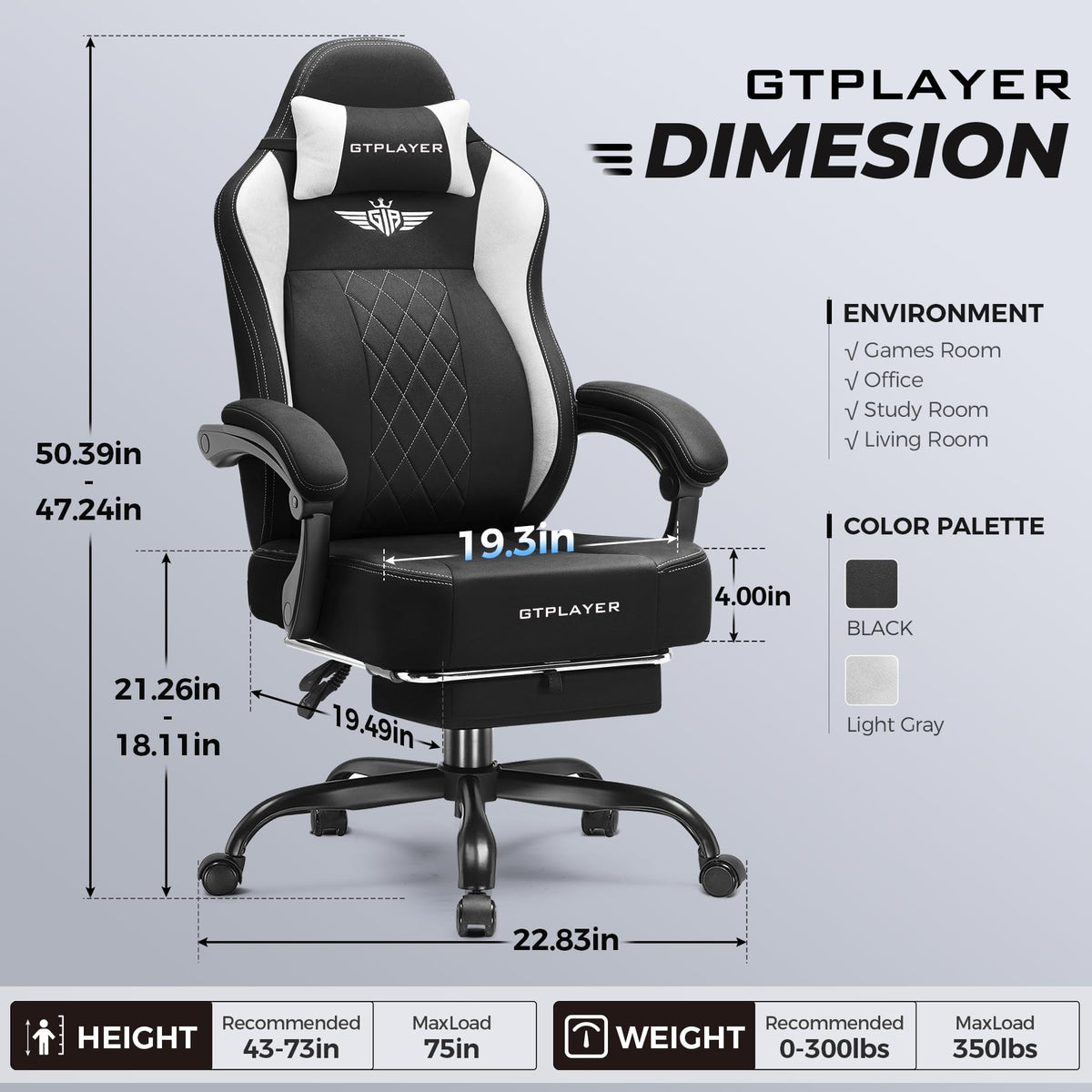 Big and Tall Fabric Gaming Chair
