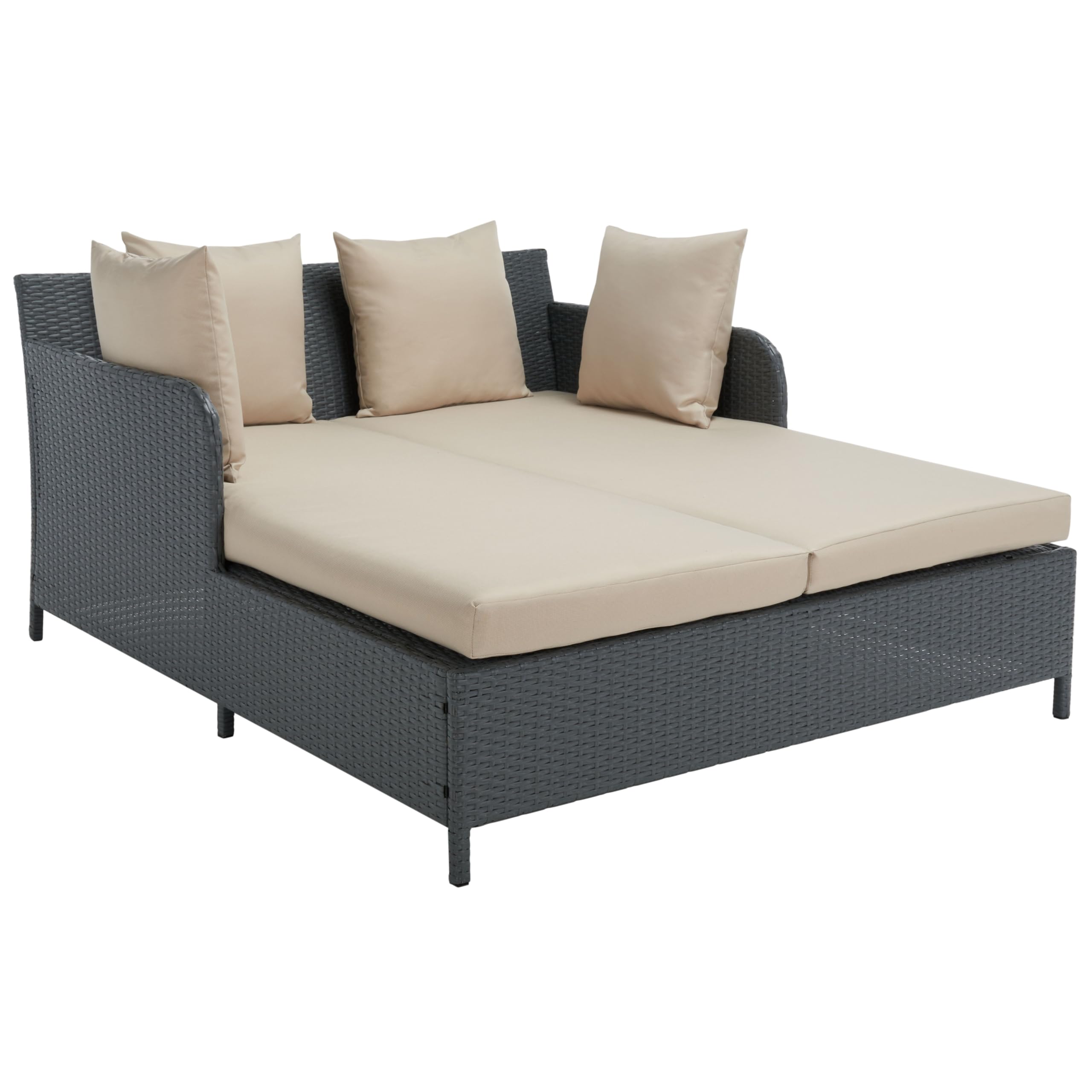 Safavieh Outdoor Collection August Titanium & Sand Daybed