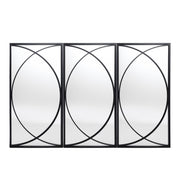 3-Piece Black Metal Wall Mirror Set