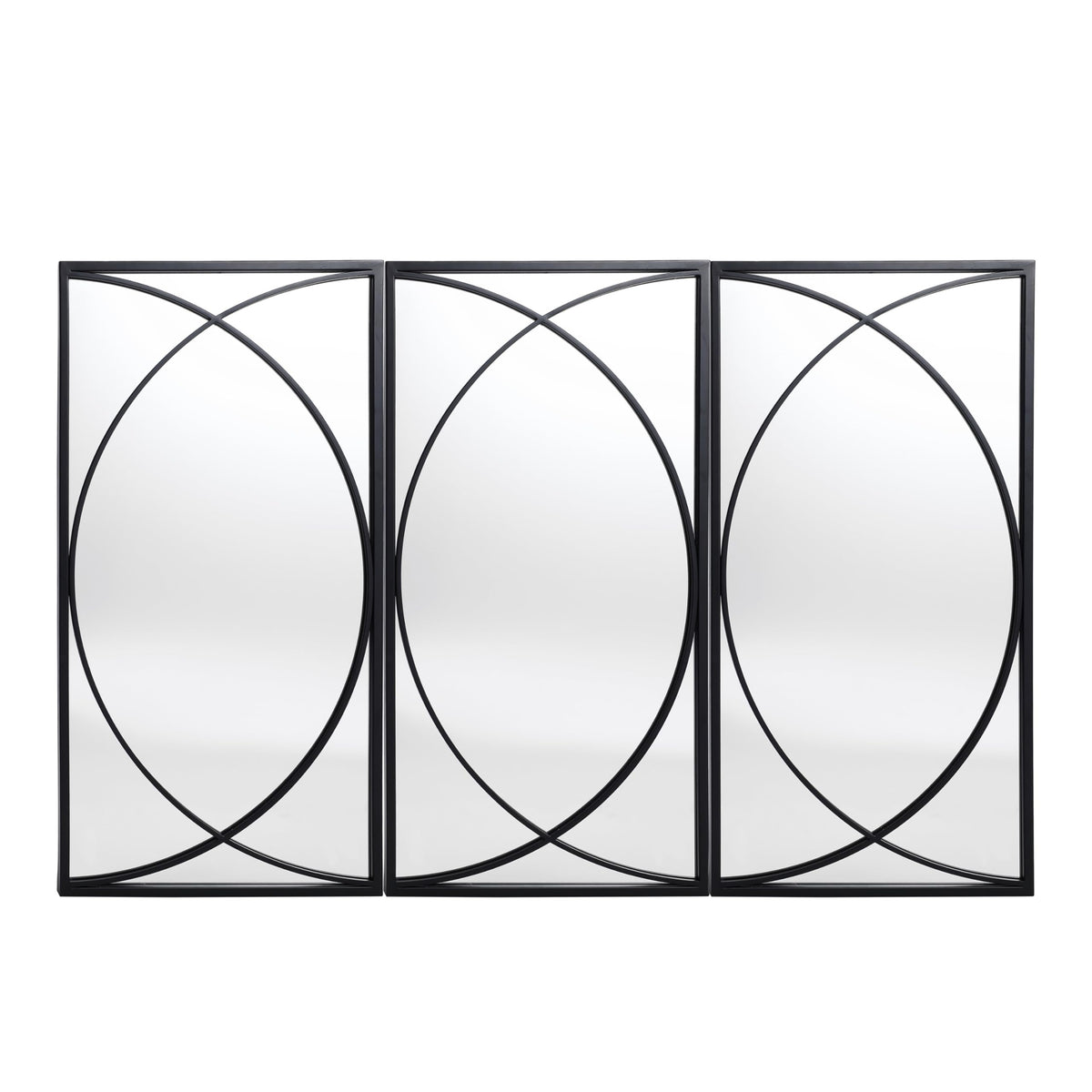 3-Piece Black Wall Mirror Set