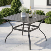 Square Outdoor Dining Table with Umbrella Hole