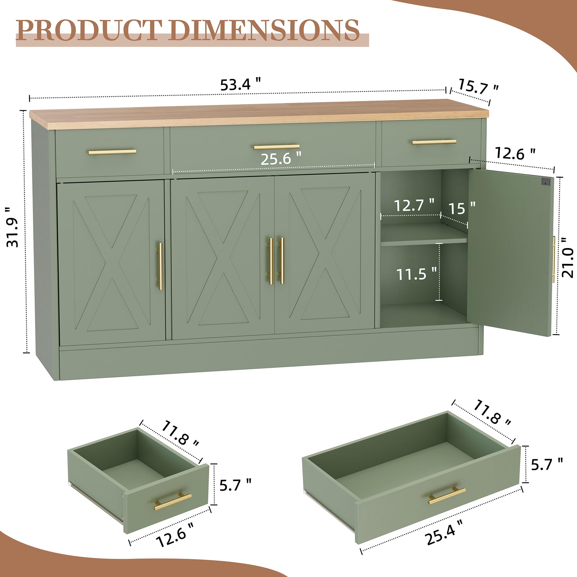 Farmhouse Buffet Cabinet with Storage
