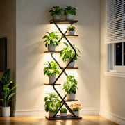 BACEKOLL Plant Stand Indoor with Grow Lights - 62" Tall Corner Plant Shelf