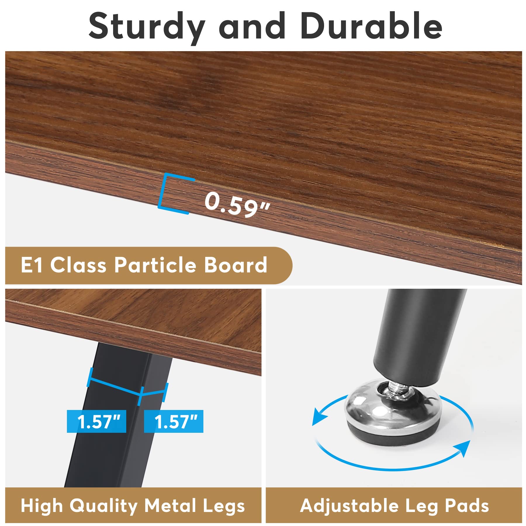 70.86" Rectangular Conference Table with Metal Legs