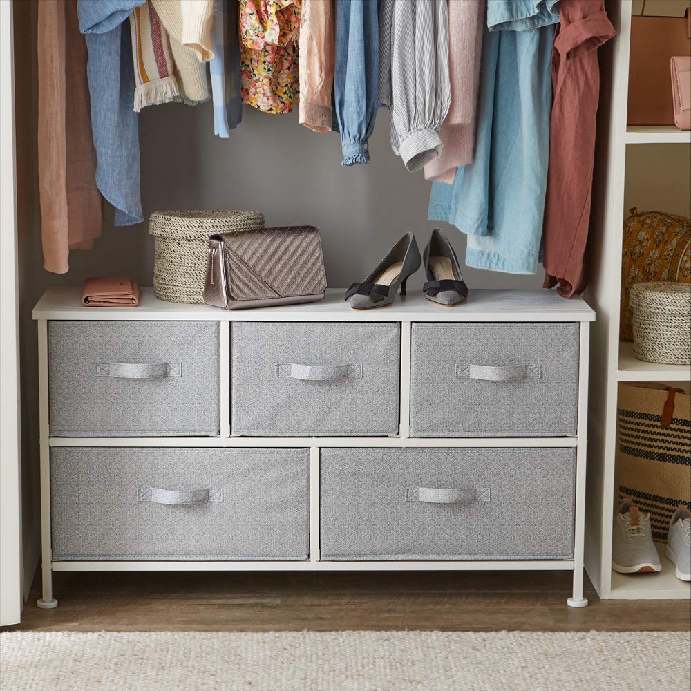 5-Drawer Wide Fabric Storage Organizer
