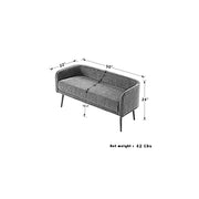 Forshare Bedroom Bench with Low Back, Inside Metal Frame, Extra Seat for Living Room, Entryway or Dinning Bench(Light Gray) …