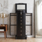 Black Locking Jewelry Armoire
