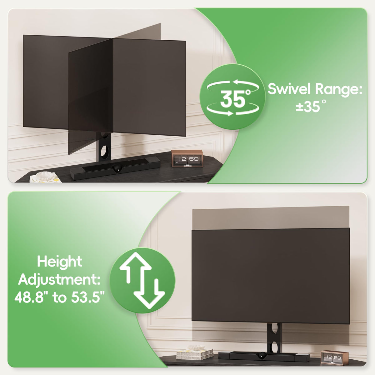 Corner TV Stand Entertainment Center with Mount for Living Room, 32-65" TV