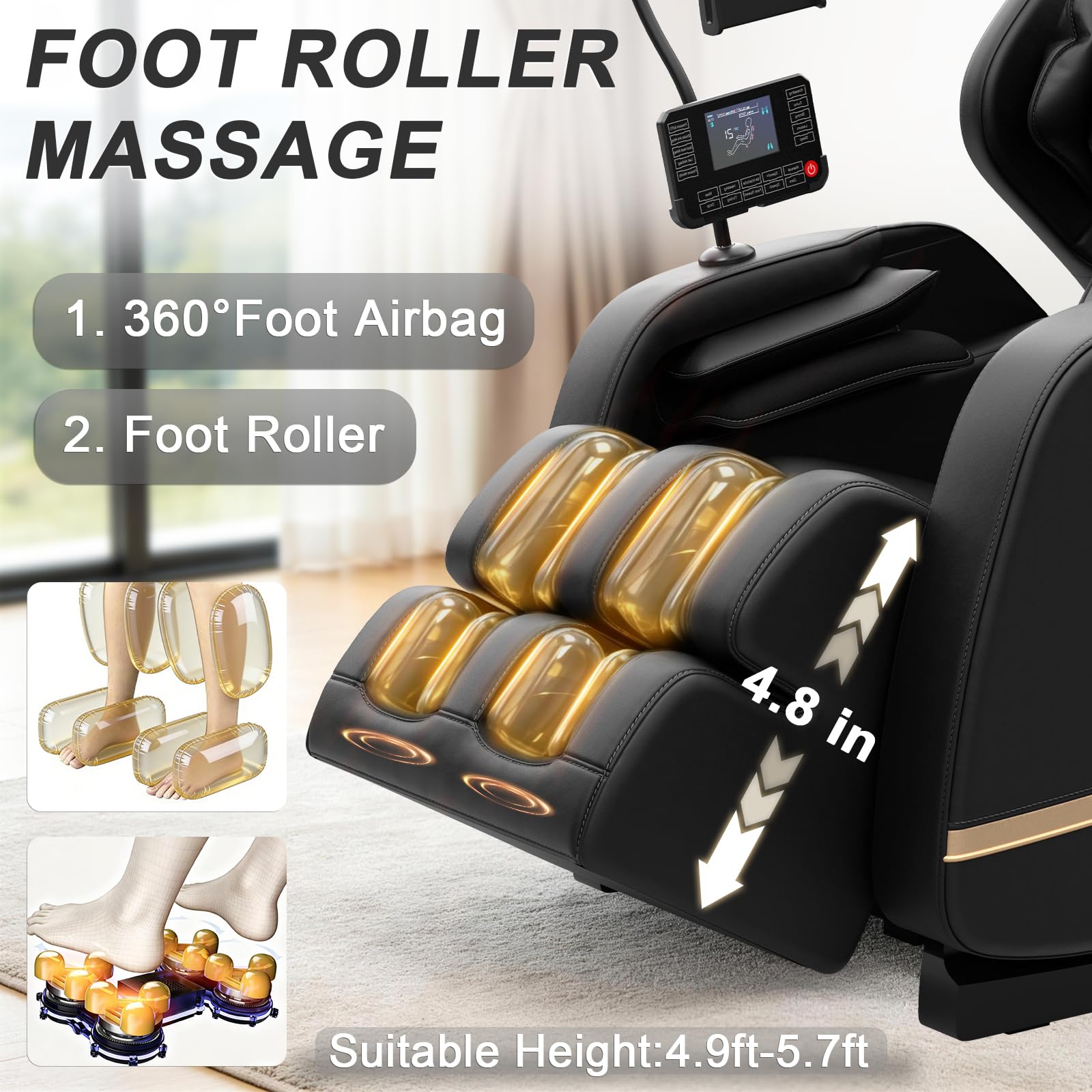 Full Body Massage Chair with Zero Gravity & Bluetooth