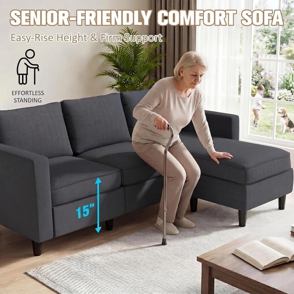 Reversible Sectional Sofa with Ottoman