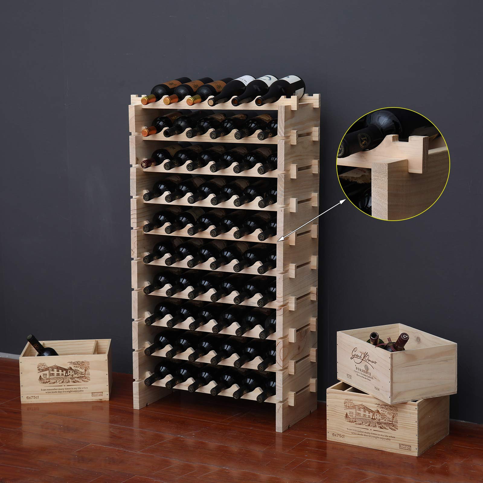 Pine Wood Wine Rack