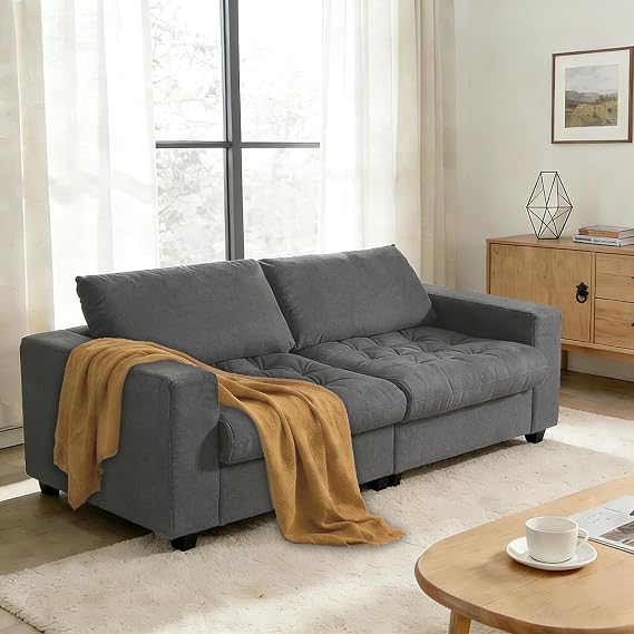 87" 3-Seater Storage Sofa with Deep Seats