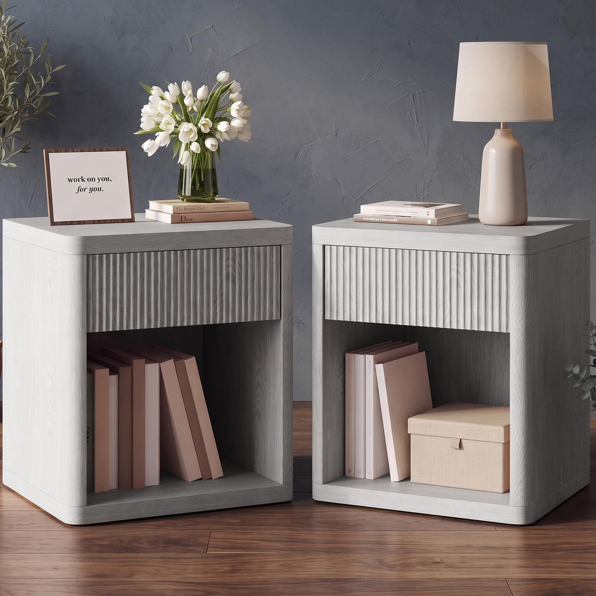 Fluted Drawer Nightstand