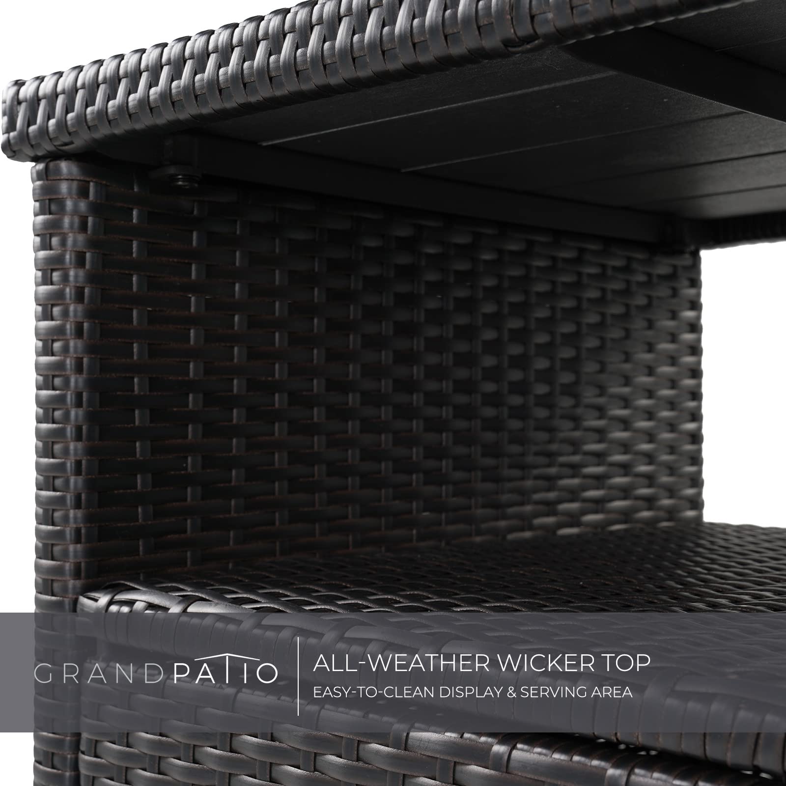 Wicker Storage Cabinet with Doors & Shelves