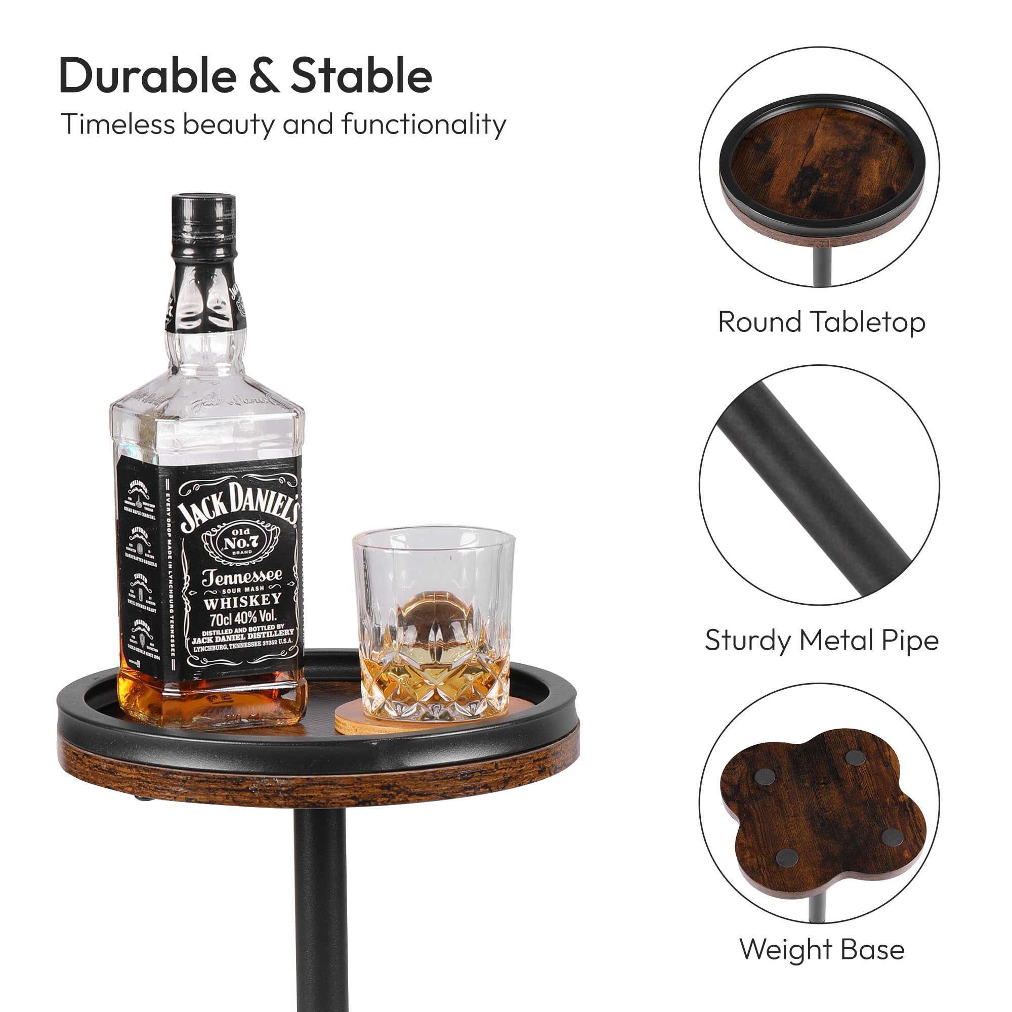 Round Pedestal End Table