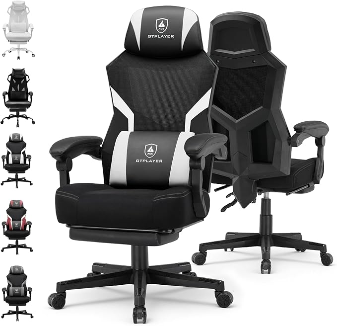 Ergonomic Mesh Gaming Chair with Footrest