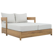 SAFAVIEH Outdoor - Kento Daybed - Oak Solid Wood & Ivory Cushion - Weather Resistant - Ideal for Deck, Patio, Backyard, 51.6" W x 63.4" D x 23.2" H (PAT7100B)