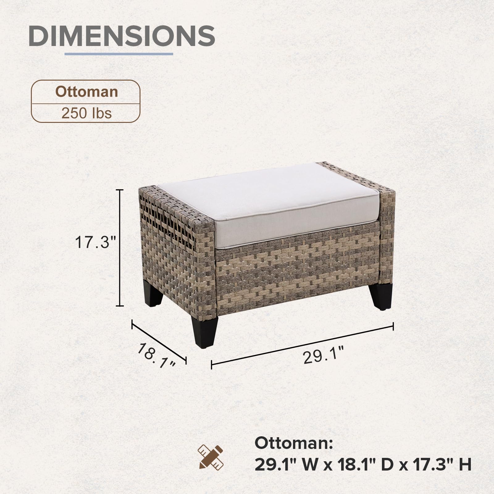 Outdoor Wicker Ottoman Set (2-Piece)