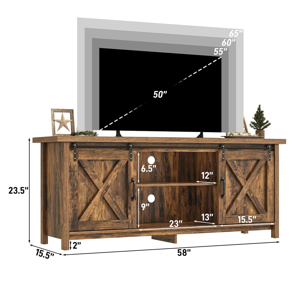 Rustic Barn Door TV Stand