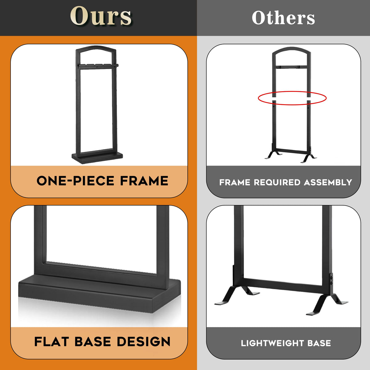 Gtongoko Fireplace Tools Set 5 Pieces with Stand, 29 Inch, Wrought Iron