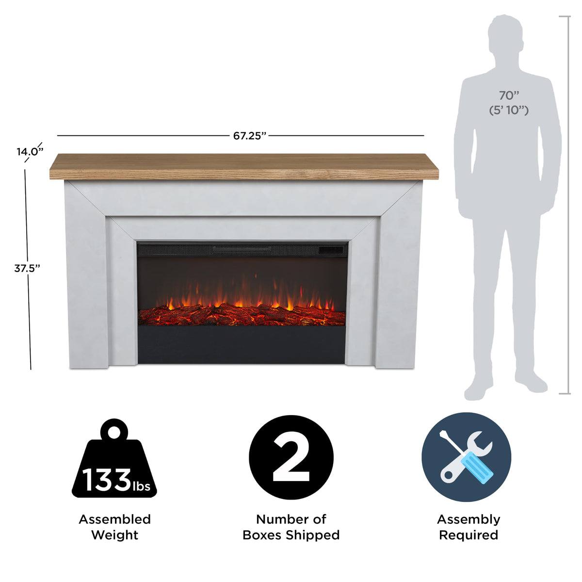 Landscape Electric Fireplace with Mantel