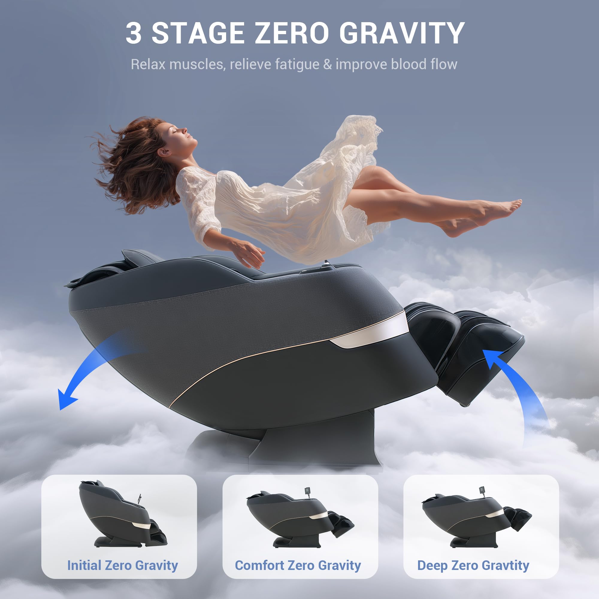 Full Body Massage Chair with Flexible SL-Track & Zero Gravity