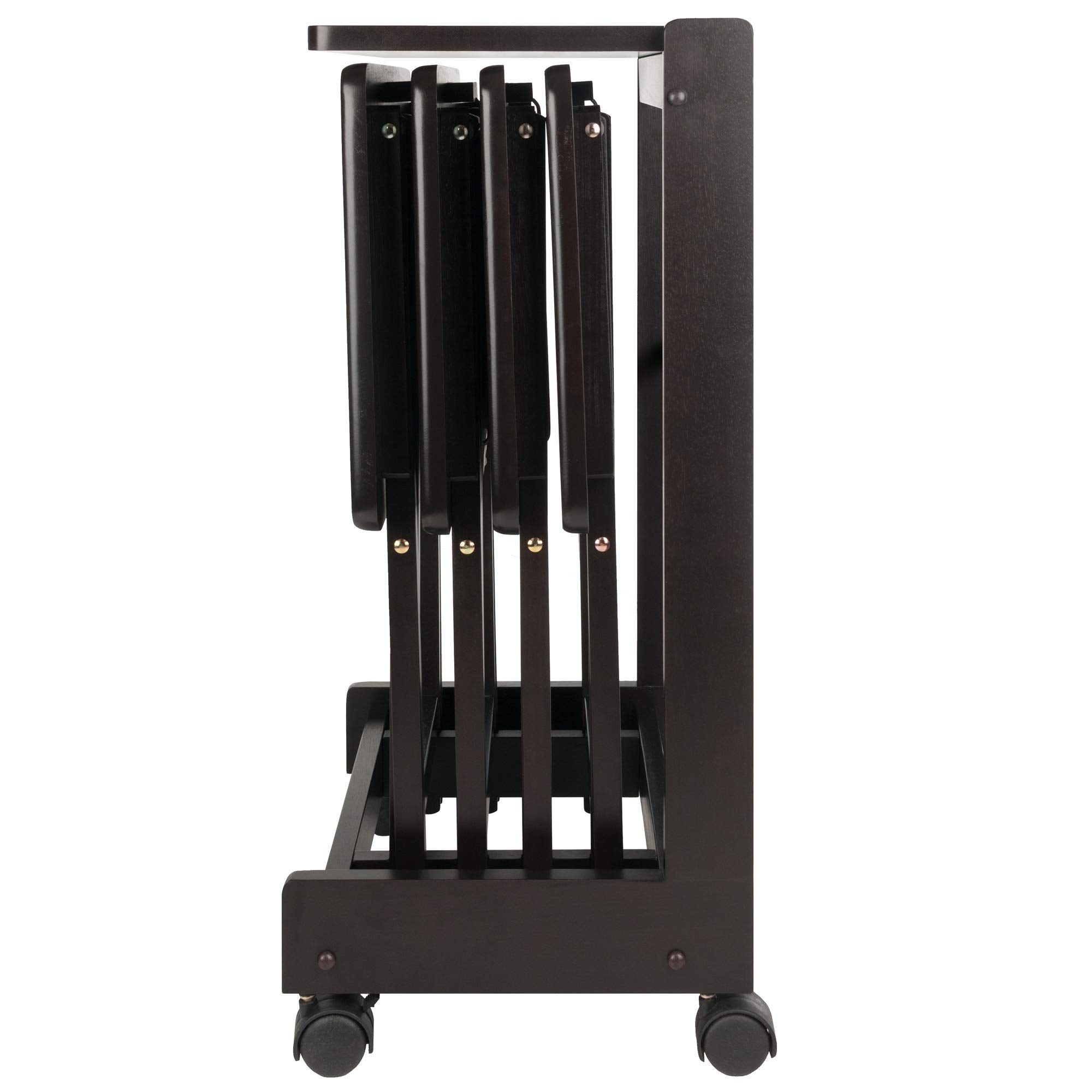 Foldable Snack Table Set with Flip-Top Mobile Stand, Set of 4
