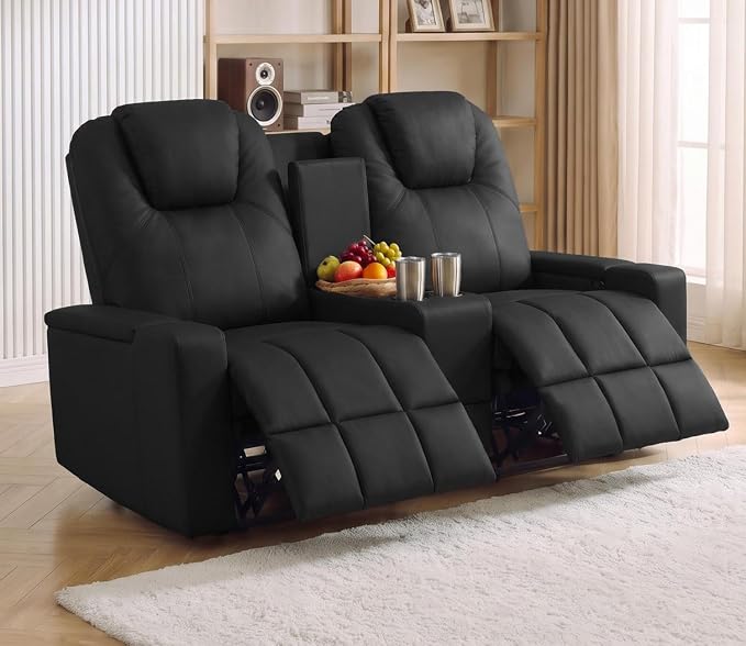 Manual Reclining Loveseat with Console